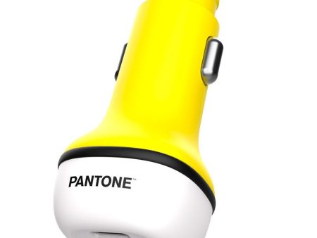 Pantone Biloplader PD 20W m. USB-C & USB-A - Gul Hot on Sale