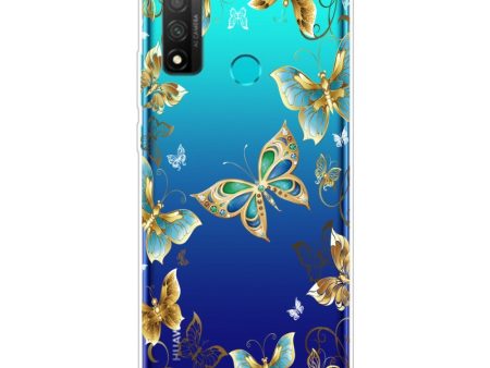 Huawei P Smart (2020) Fleksibelt Cover - Guld Sommerfugle Discount