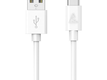 Smartline (3A 15W) USB2.0 - USB-C Kabel 1 m. - Hvid For Sale