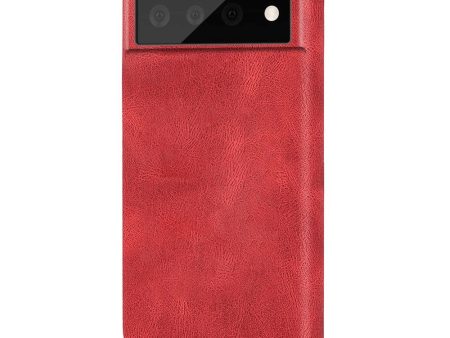 Google Pixel 6 Pro Læderbelagt Plastik Cover - Rød For Sale