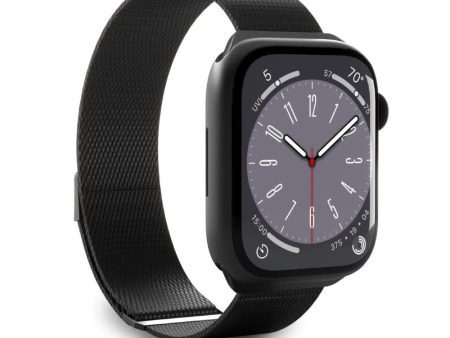 Apple Watch (42 44 SE 45 46 49mm) Puro MILANESE Rustfri Stål Urrem - Black on Sale