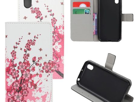 Huawei Y5 (2019) Flip Cover m. Lyserøde Blomster For Cheap