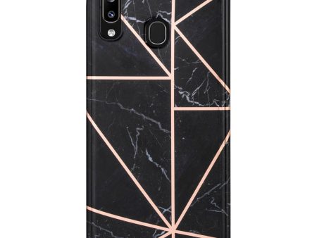 Samsung Galaxy A30 Fleksibelt Plastik Cover - Sort Marmor Online Hot Sale