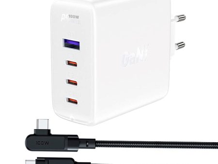 Acefast GaN Charger 100W PD - Vægoplader m. 1 x USB-A & 3 x USB-C - Hvid Fashion