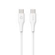 eSTUFF INFINITE USB-C til USB-C Kabel 60W 0,5 m - 100% Genbrugsplastik - Hvid Online Sale