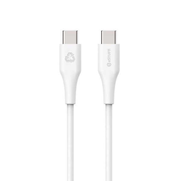 eSTUFF INFINITE USB-C til USB-C Kabel 60W 0,5 m - 100% Genbrugsplastik - Hvid Online Sale