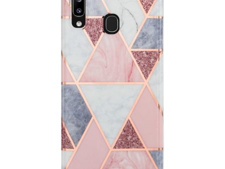 Samsung Galaxy A30 Fleksibelt Plastik Cover - Lyserød Marmor Online now