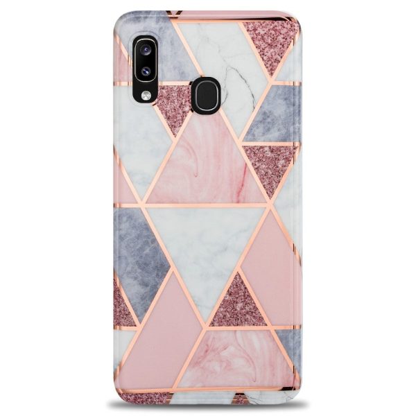 Samsung Galaxy A30 Fleksibelt Plastik Cover - Lyserød Marmor Online now