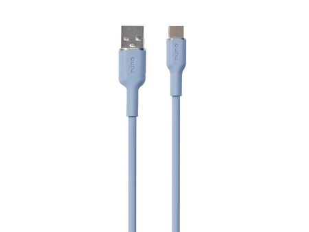 PURO Soft USB-A til USB-C Kabel 1.5m - Blå Supply