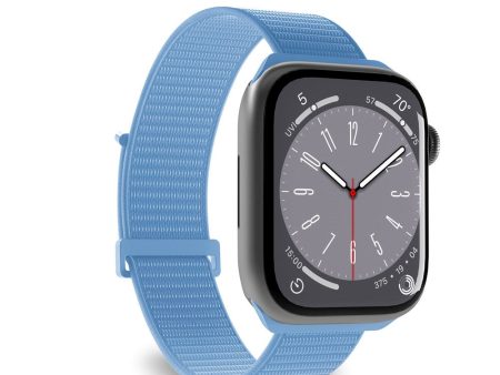 Apple Watch (42 44 SE 45 46 49mm) PURO SPORT Nylon Rem - Blå For Sale