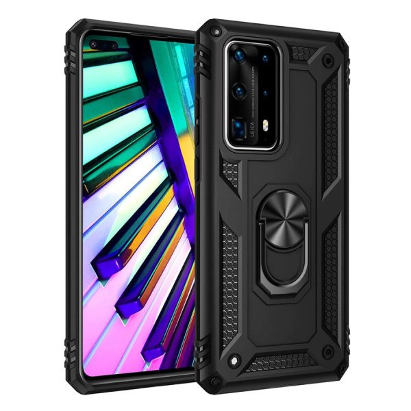 Huawei P40 Armor Håndværkercover m. Magnetisk Kickstand Sort Online Hot Sale