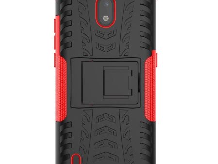 Nokia 1.3 Cool Tyre Håndværker Cover m. Stander - Sort   Rød For Discount