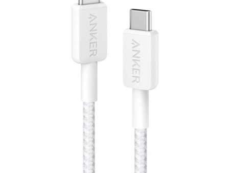 Anker 322 USB-C - USB-C Kabel 60W m. Nylon 90Cm - Hvid Online Hot Sale