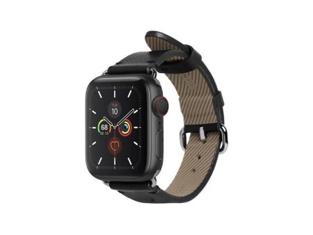 Apple Watch (38 40 SE 41 42mm) Native Union Classic Strap Ægte Læder Rem - Sort Cheap