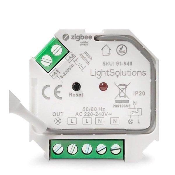 Light Solutions - Mini ZigBee Afbryder - 200W - Hvid For Discount