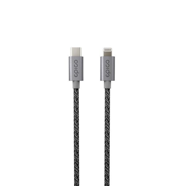 Epico Braided USB-C til Lightning Kabel PD 60W - 1.2m - Grå on Sale