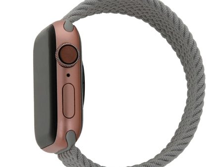 Apple Watch (38 40 SE 41 42mm) Elastisk Stof Rem - Str. XS - Grå Fashion