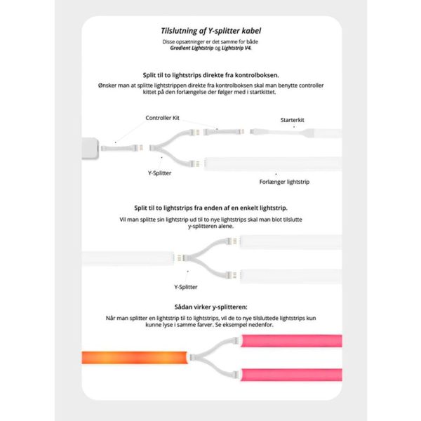 Light Solutions - Philips Hue LightStrip V4 Kabel - 5cm - 2 Stk - Hvid For Discount