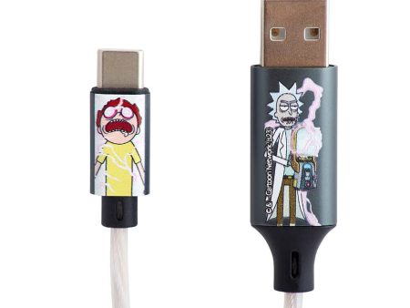 Rick & Morty Light Up USB-A til USB-C Kabel 1.2 m. - Sort   Multi Online Hot Sale