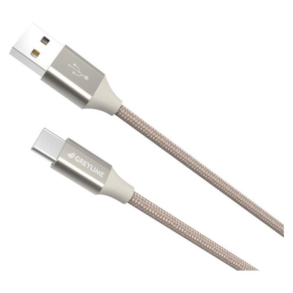 GreyLime Braided (3A 15W) USB-C Kabel 1 m. - Beige Supply