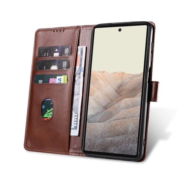 Google Pixel 6 Pro Kunstlæder Cover m. Pung - Brun on Sale