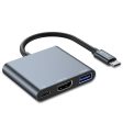 Tech-Protect V1 3in1 USB-C Multiport Hub - USB-A   USB-C   HDMI - Grå Cheap