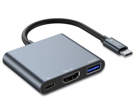 Tech-Protect V1 3in1 USB-C Multiport Hub - USB-A   USB-C   HDMI - Grå Cheap