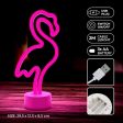 Forever Light LED Neon Dekoration m. Fod - Lyserødt Lys m. Flamingo For Sale