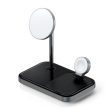 Satechi 15W Magnetic 3-in-1 Wireless Charging Stand - MagSafe Kompatibel - Sort   Grå Hot on Sale