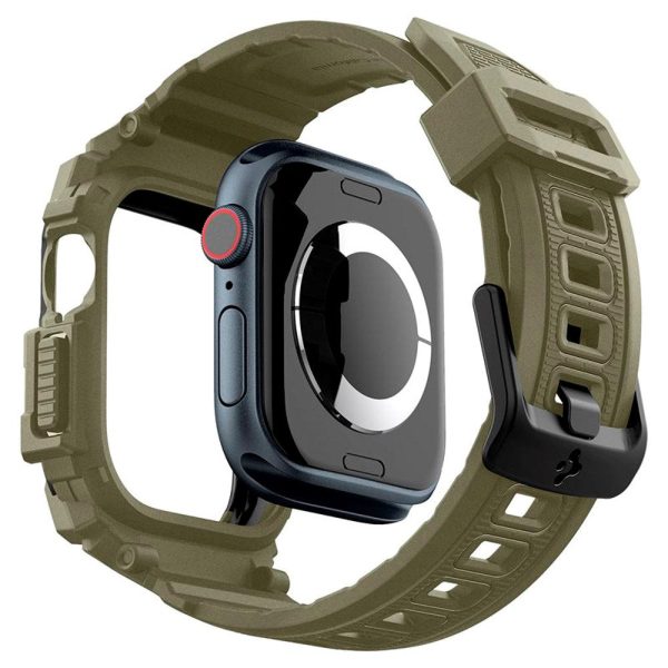 Apple Watch 10 (46mm) Spigen Rugged Armor Pro Rem m. Cover - Grøn For Cheap