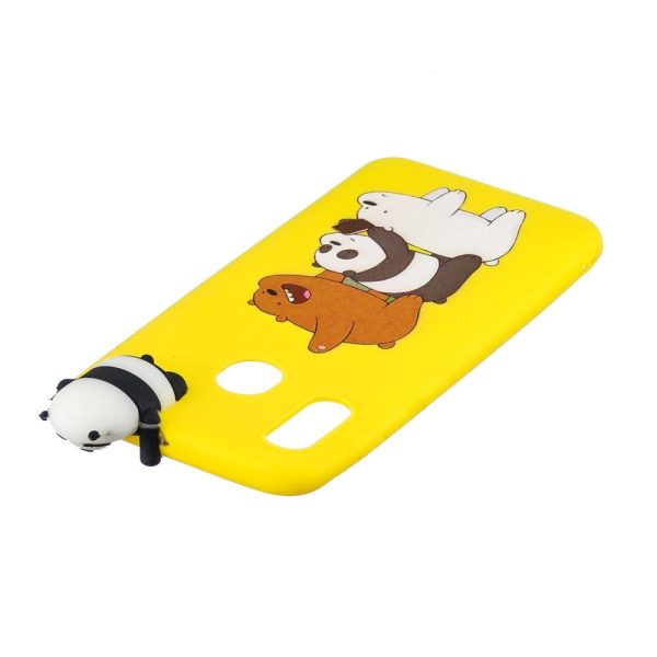 Samsung Galaxy A30 Fleksibelt Plastik Cover 3D Panda og Bjørne Online Sale