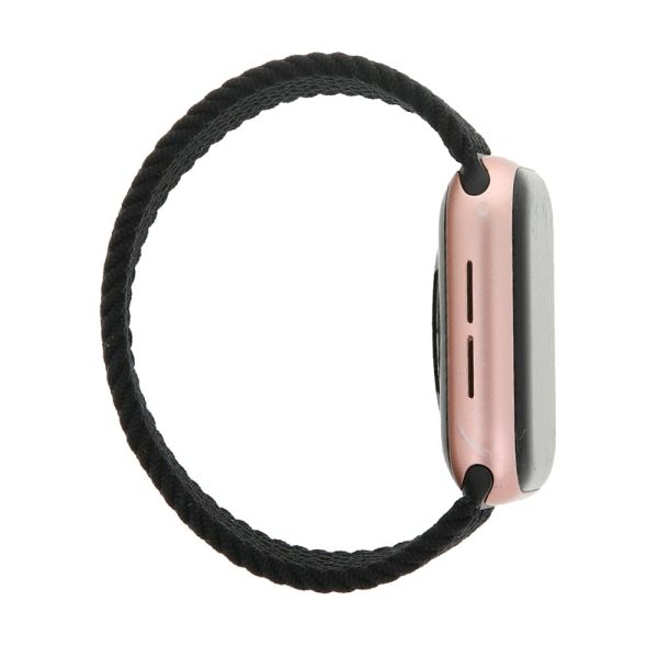 Apple Watch (38 40 SE 41 42mm) Elastisk Stof Rem - Str. M - Sort Online