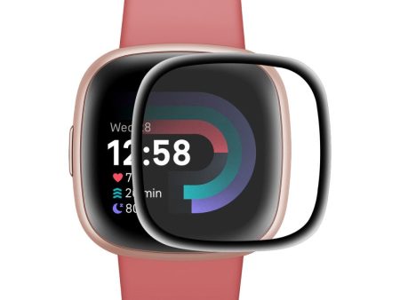 Fitbit Versa 4   Sense 2 ENKAY Plastik Skærmbeskyttelse - Sort Kant Online Sale