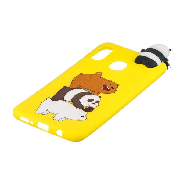 Samsung Galaxy A30 Fleksibelt Plastik Cover 3D Panda og Bjørne Online Sale