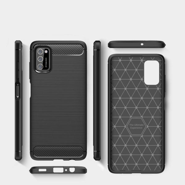 Samsung Galaxy A03s Tech-Protect Fleksibelt Plastik Carbon Cover - Sort Supply