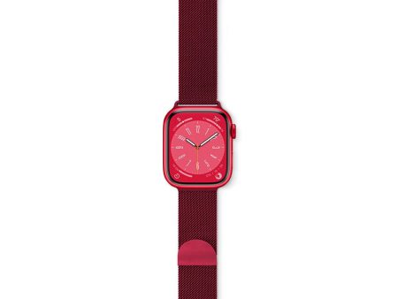 Apple Watch (38 40 SE 41 42mm) Epico Milanese Rustfri Stål Rem - Red Online now