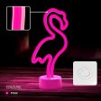 Forever Light LED Neon Dekoration m. Fod - Lyserødt Lys m. Flamingo For Sale