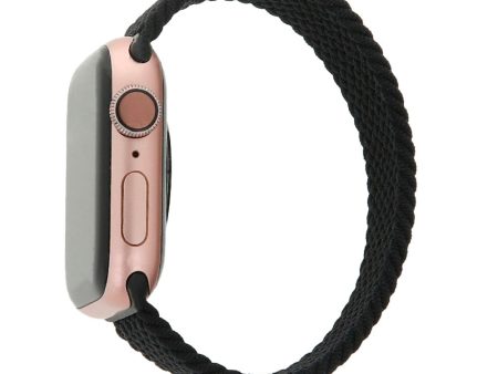 Apple Watch (38 40 SE 41 42mm) Elastisk Stof Rem - Str. XS - Sort For Discount