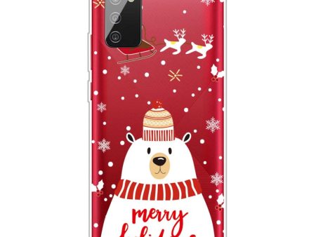 Samsung Galaxy A03s Fleksibelt Plast Julecover - Merry Christmas - Isbjørn Discount