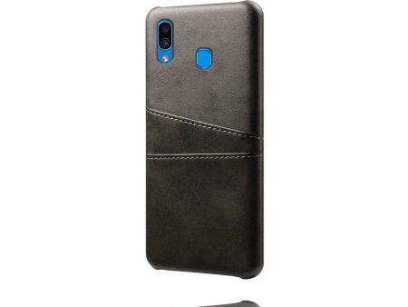 Samsung Galaxy A30 Læder Cover m. Kortholder - Sort Online Sale