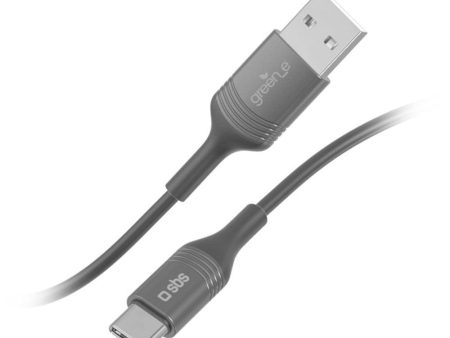 SBS x GREEN_E 30W USB-A til USB-C Kabel m. Genbrugssæt - 1.2 m - Sort Online Sale