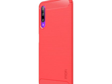 Huawei P Smart Pro Fleksibelt Plastik Cover m. Carbon Look - Rød Online Sale