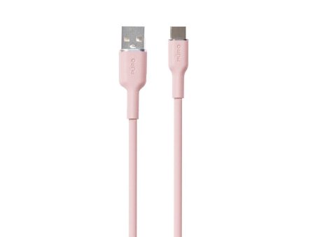 PURO Soft USB-A til USB-C Kabel 1.5m - Lyserød Discount