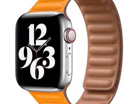 Apple Watch (38 40 SE 41 42mm) Lippa Magnetisk Læder Rem - Lysebrun Online