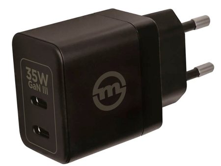 Mobile Origin Super Charger 35W GaN Vægoplader m. 2x USB-C - Sort For Cheap