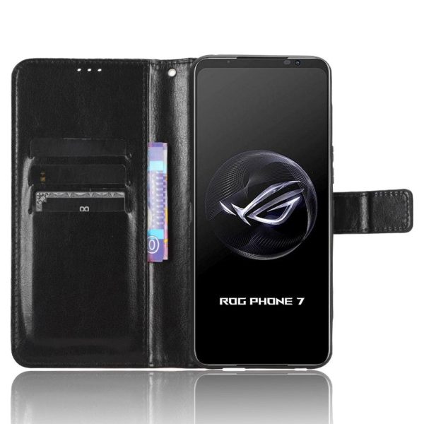 Asus ROG Phone 7 Læder Cover m. Pung & Strop - Sort Hot on Sale