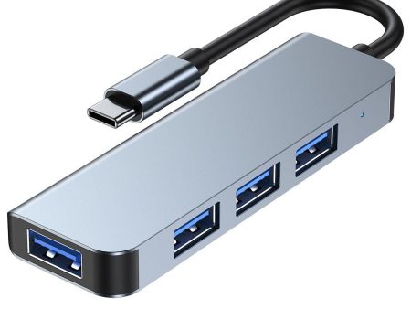 Tech-Protect 4in1 USB-C Multiport Hub - 4 x USB-A - Grå For Cheap