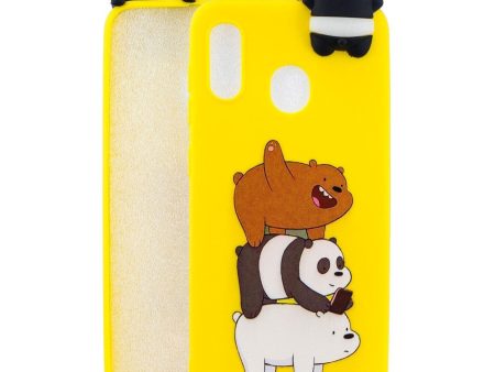 Samsung Galaxy A30 Fleksibelt Plastik Cover 3D Panda og Bjørne Online Sale