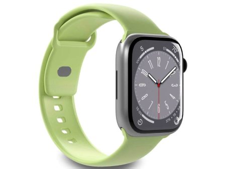 Apple Watch (42 44 SE 45 46 49mm) Puro ICON Silicone Urrem - Lysegrøn Hot on Sale