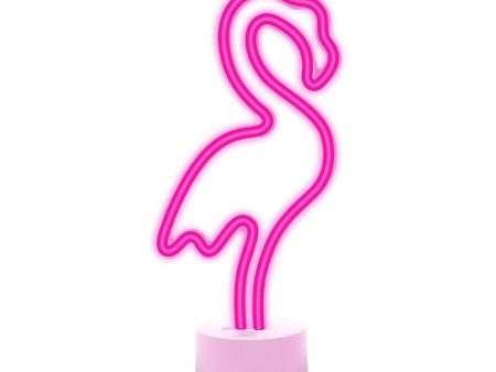 Forever Light LED Neon Dekoration m. Fod - Lyserødt Lys m. Flamingo For Sale